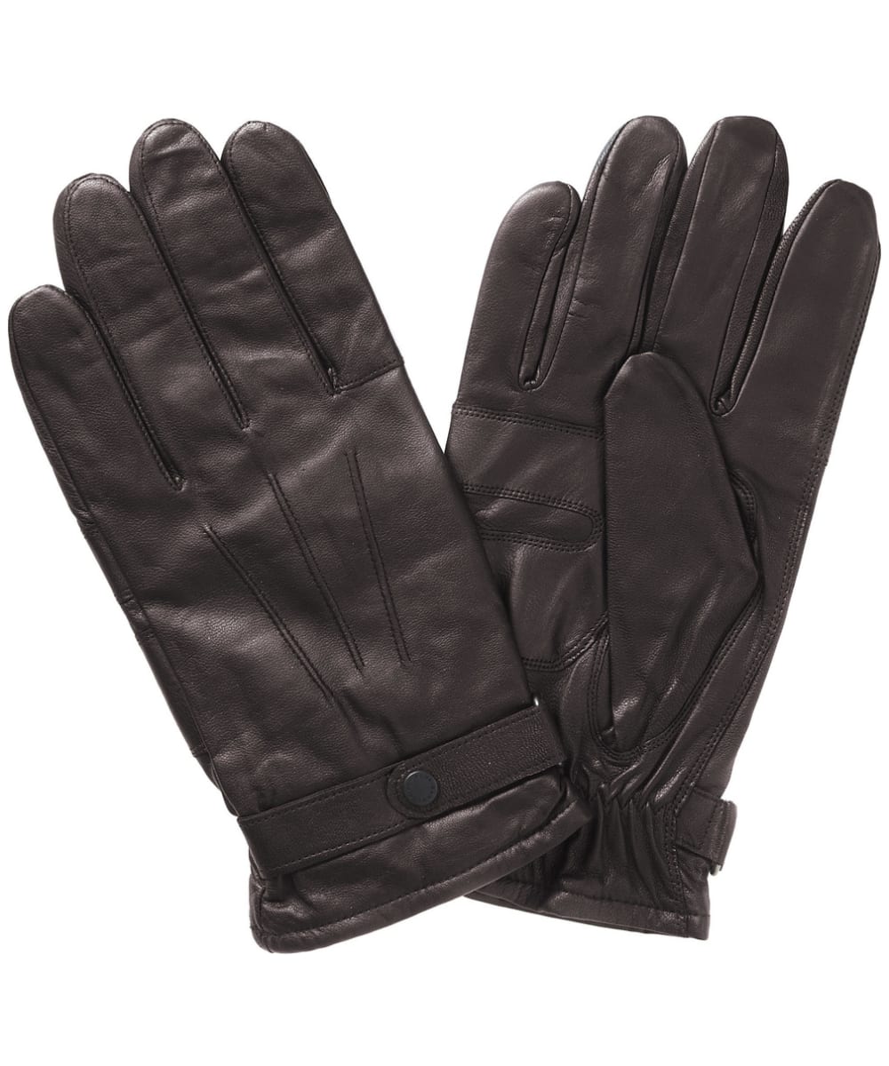 View Mens Barbour Burnished Leather Insulated Gloves Dark Brown L information