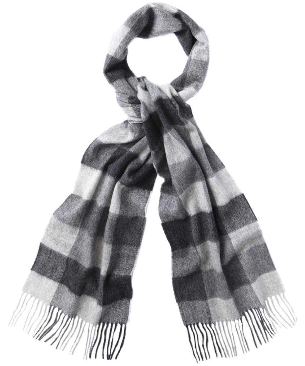 View Barbour Large Tattersall Lambswool Scarf Charcoal Grey One size information