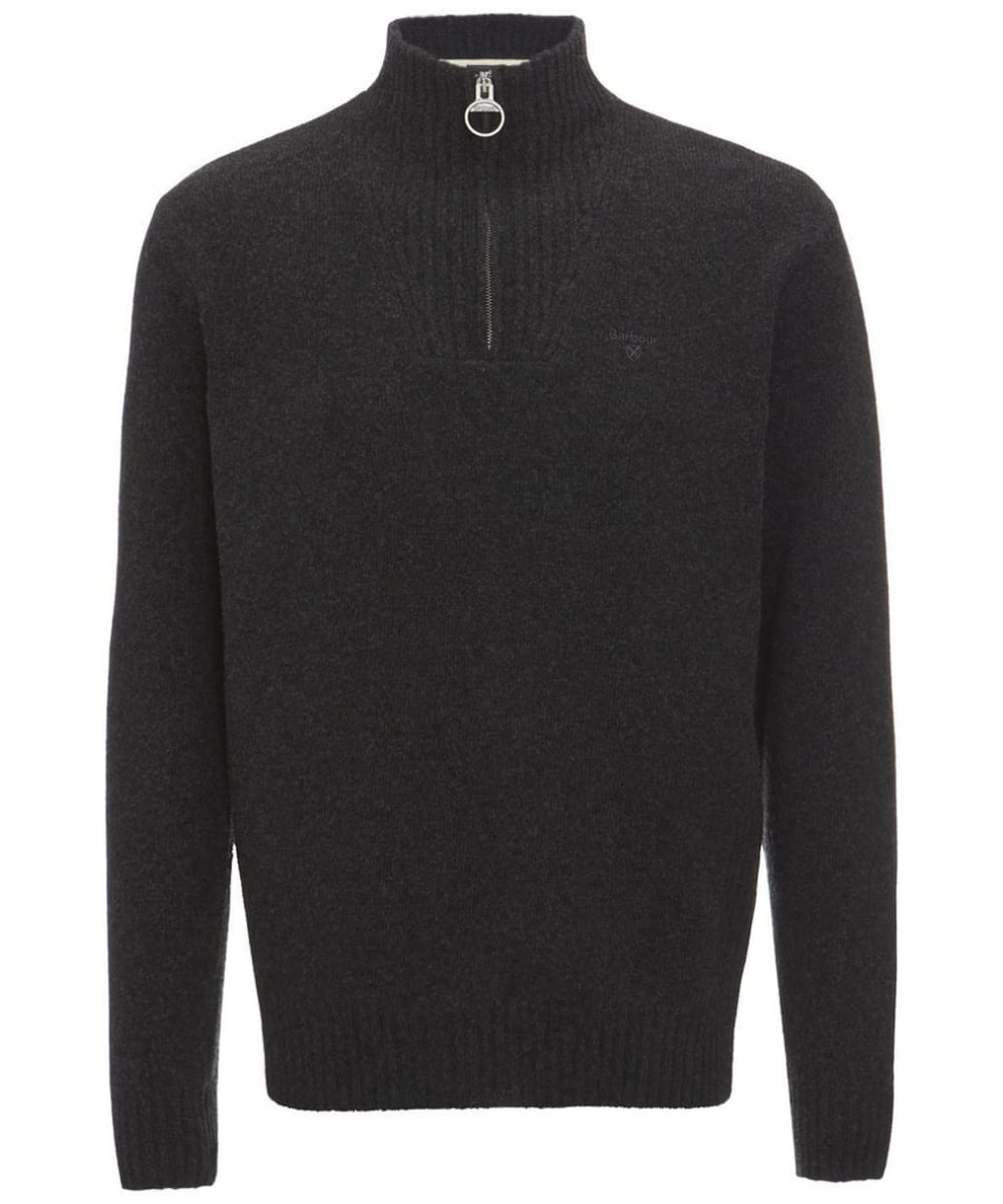 View Mens Barbour Essential Wool Half Zip Sweater Charcoal UK XXXL information