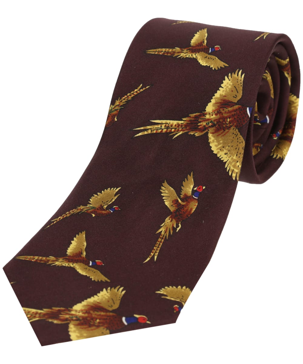 View Mens Soprano Flying Pheasants Silk Tie Wine One size information