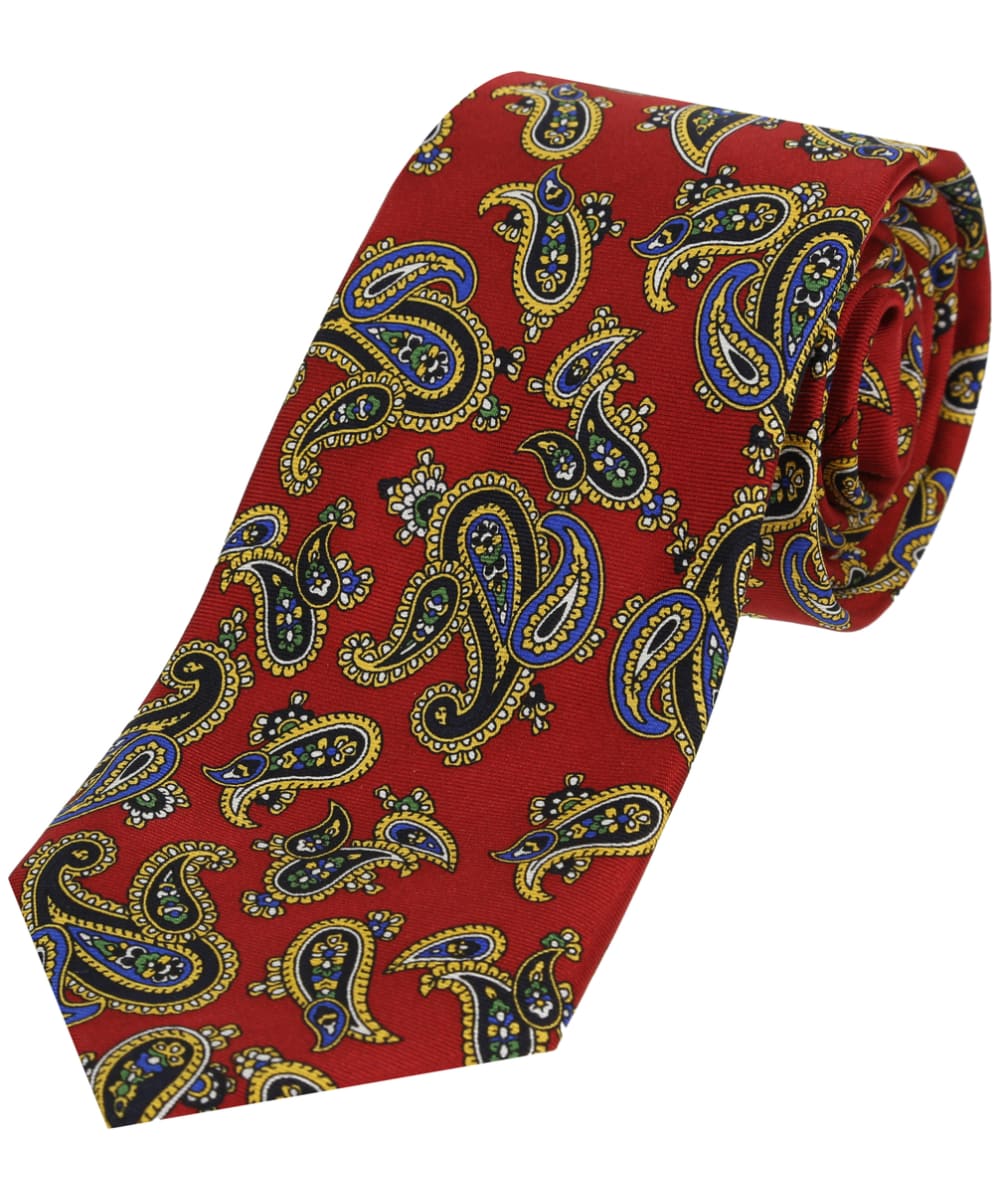 View Mens Soprano Paisley Silk Tie Red One size information