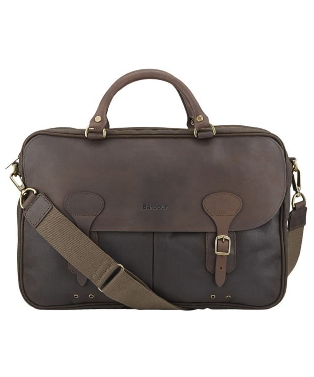 barbour waxed canvas briefcase