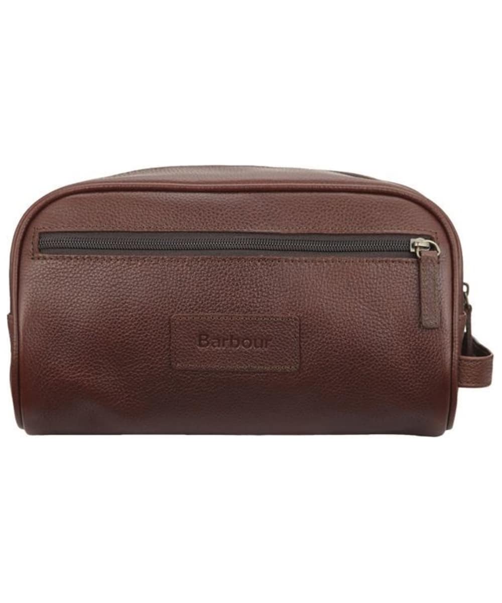 View Barbour Leather Washbag Brown One size information