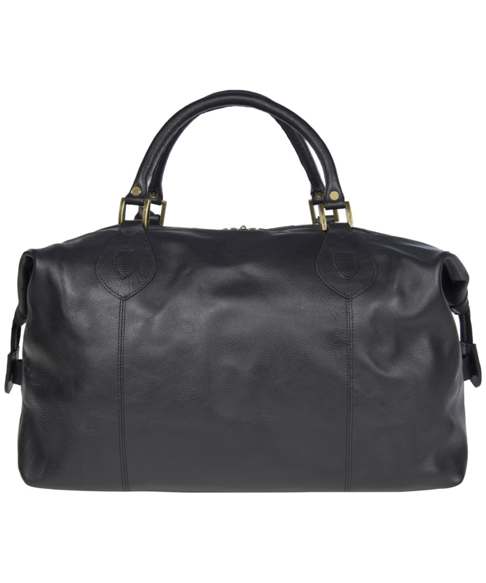 barbour leather medium travel explorer bag black