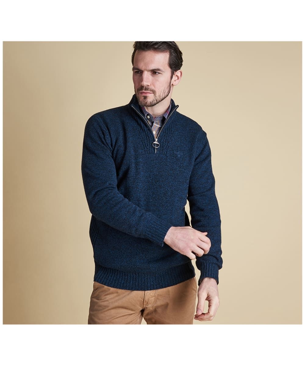 men's barbour essential lambswool half zip sweater