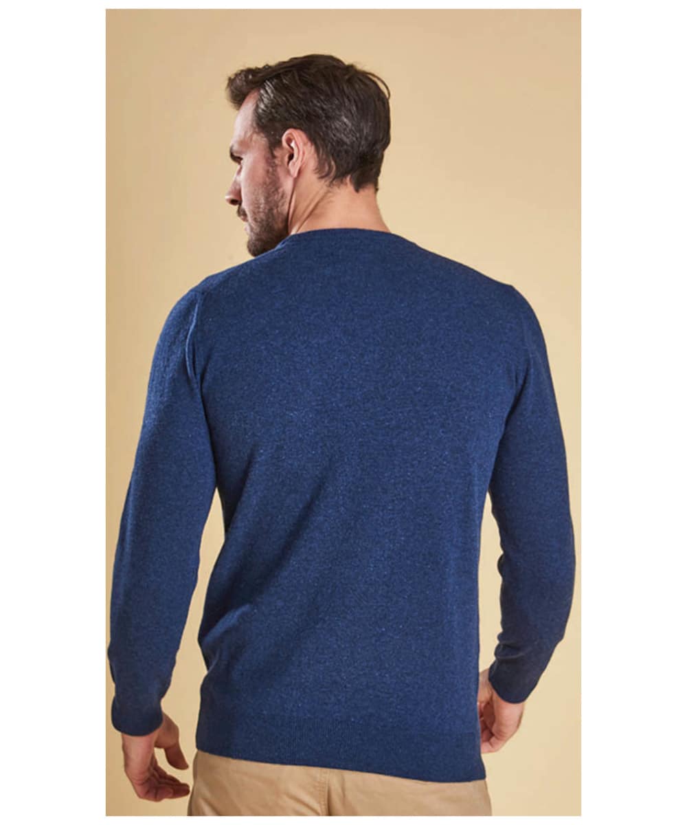 men's barbour patch crew neck lambswool sweater