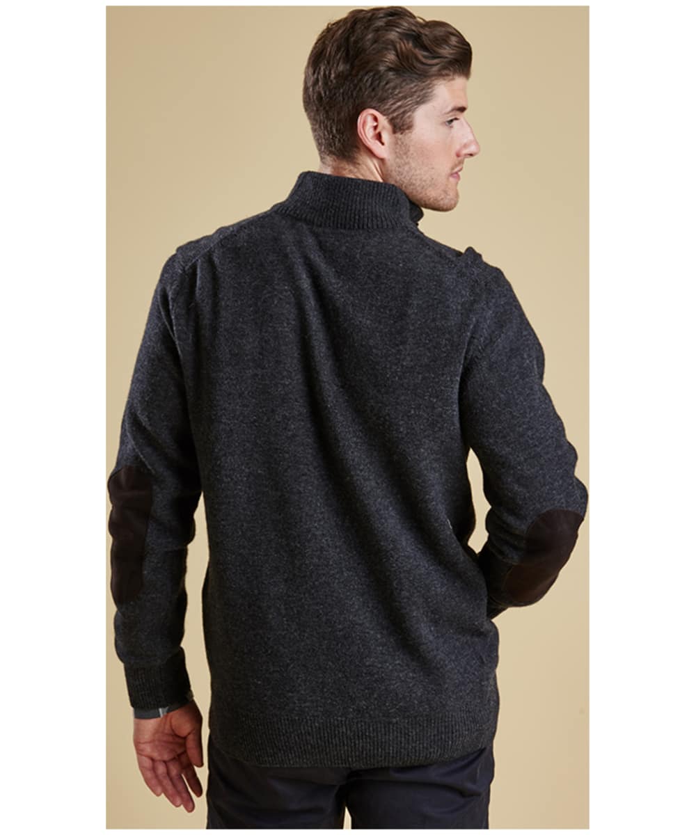 men's barbour patch half button lambswool sweater