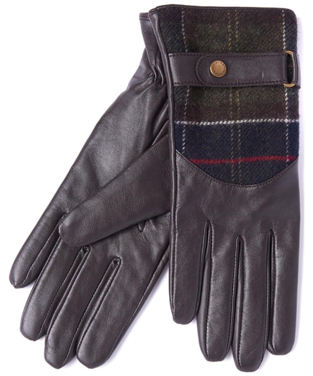 Women's Barbour Dee Leather \u0026 Tartan Gloves