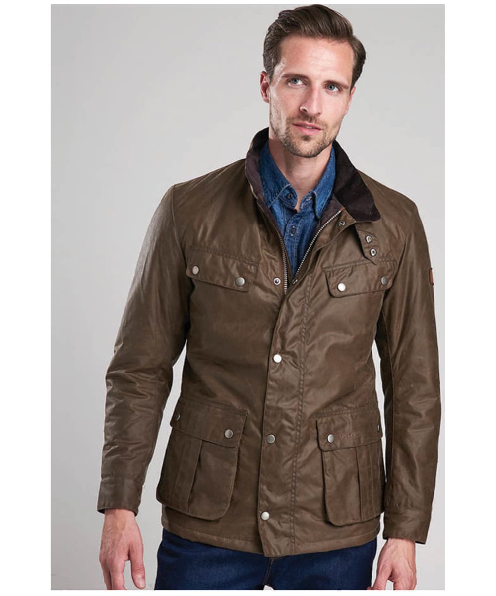 barbour international duke wax jacket brown