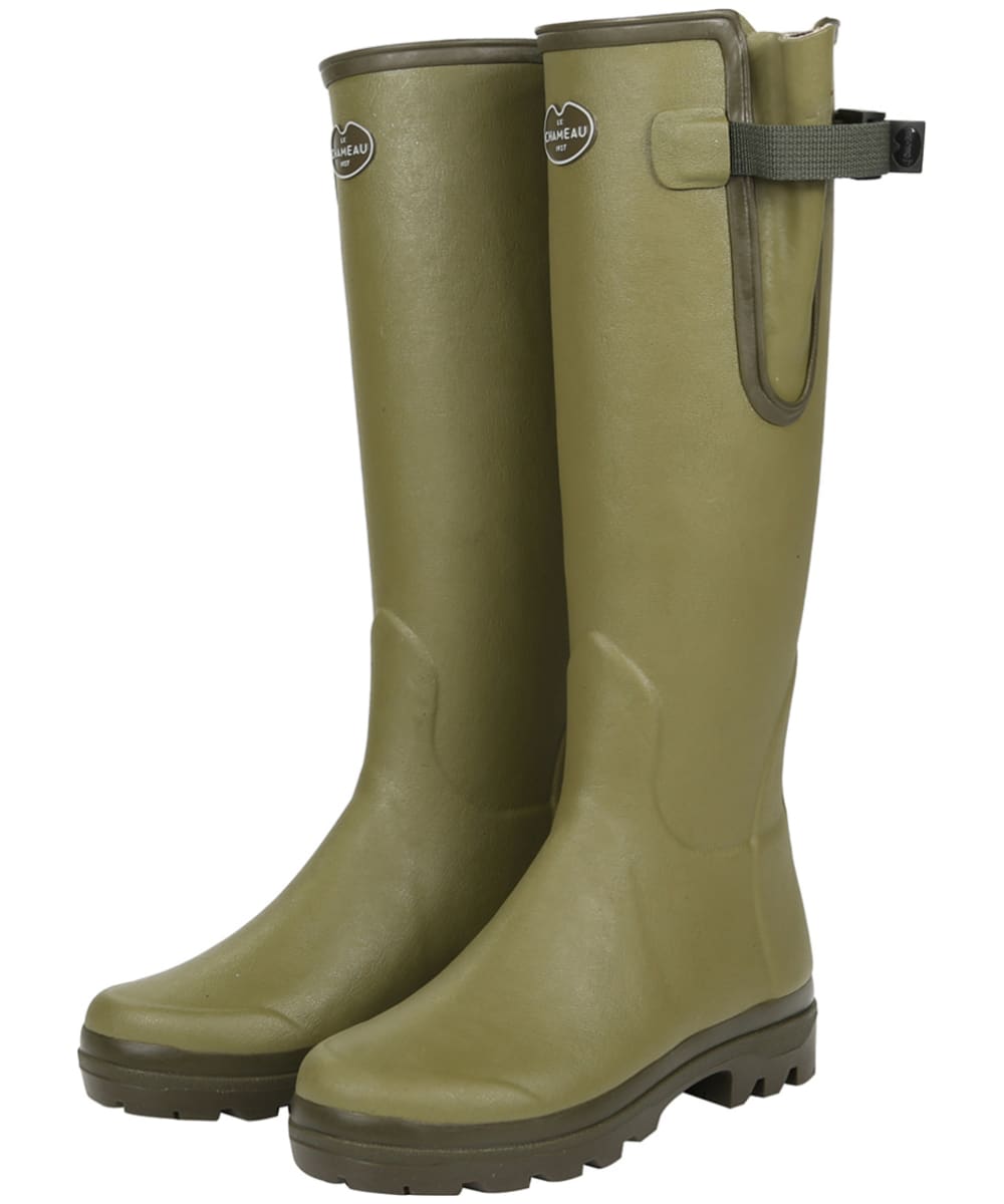 View Womens Le Chameau Vierzon Jersey Lined Wellingtons Vert Vierzon UK 2 information