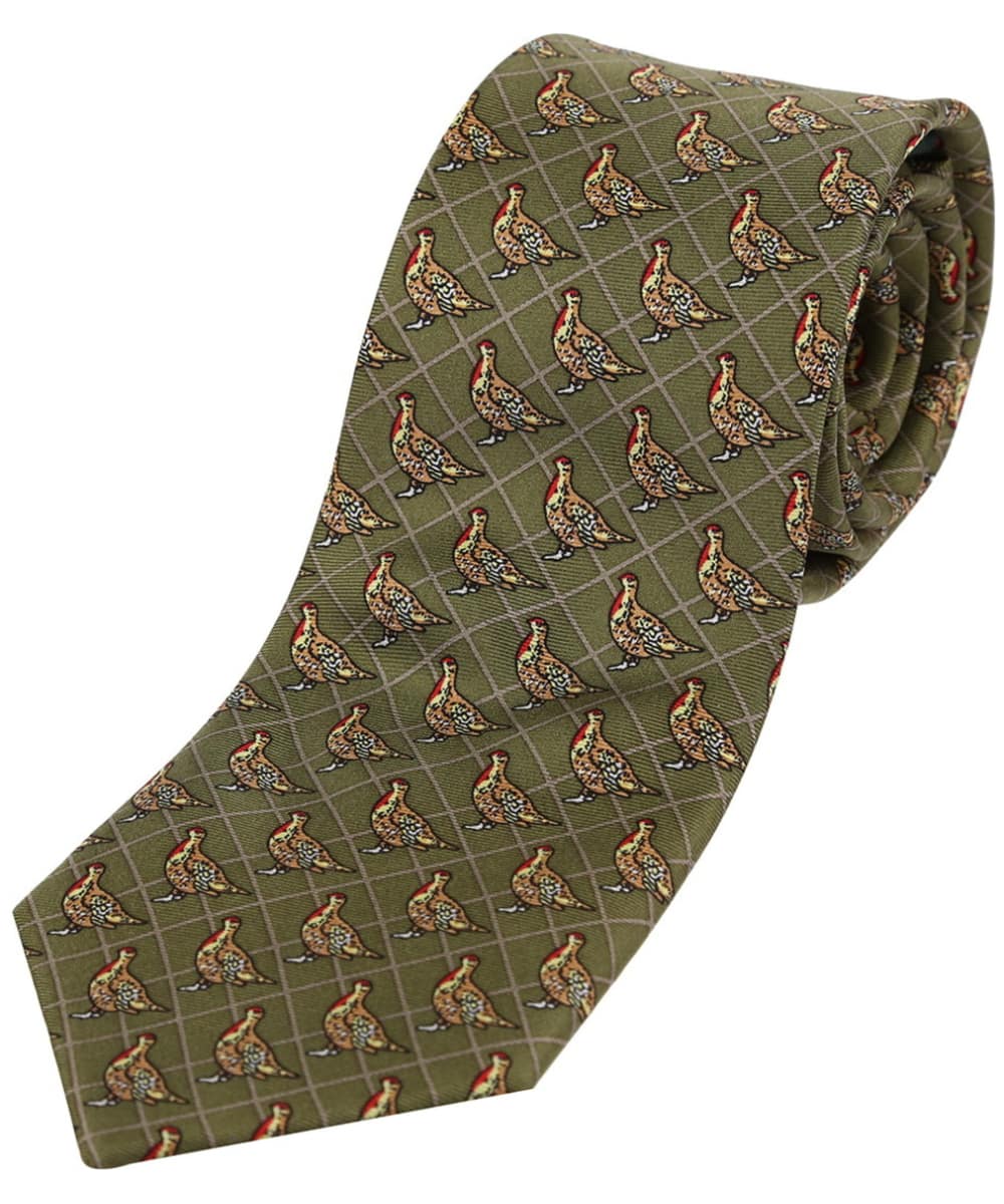 View Mens Soprano Partridge Silk Tie Country Green One size information
