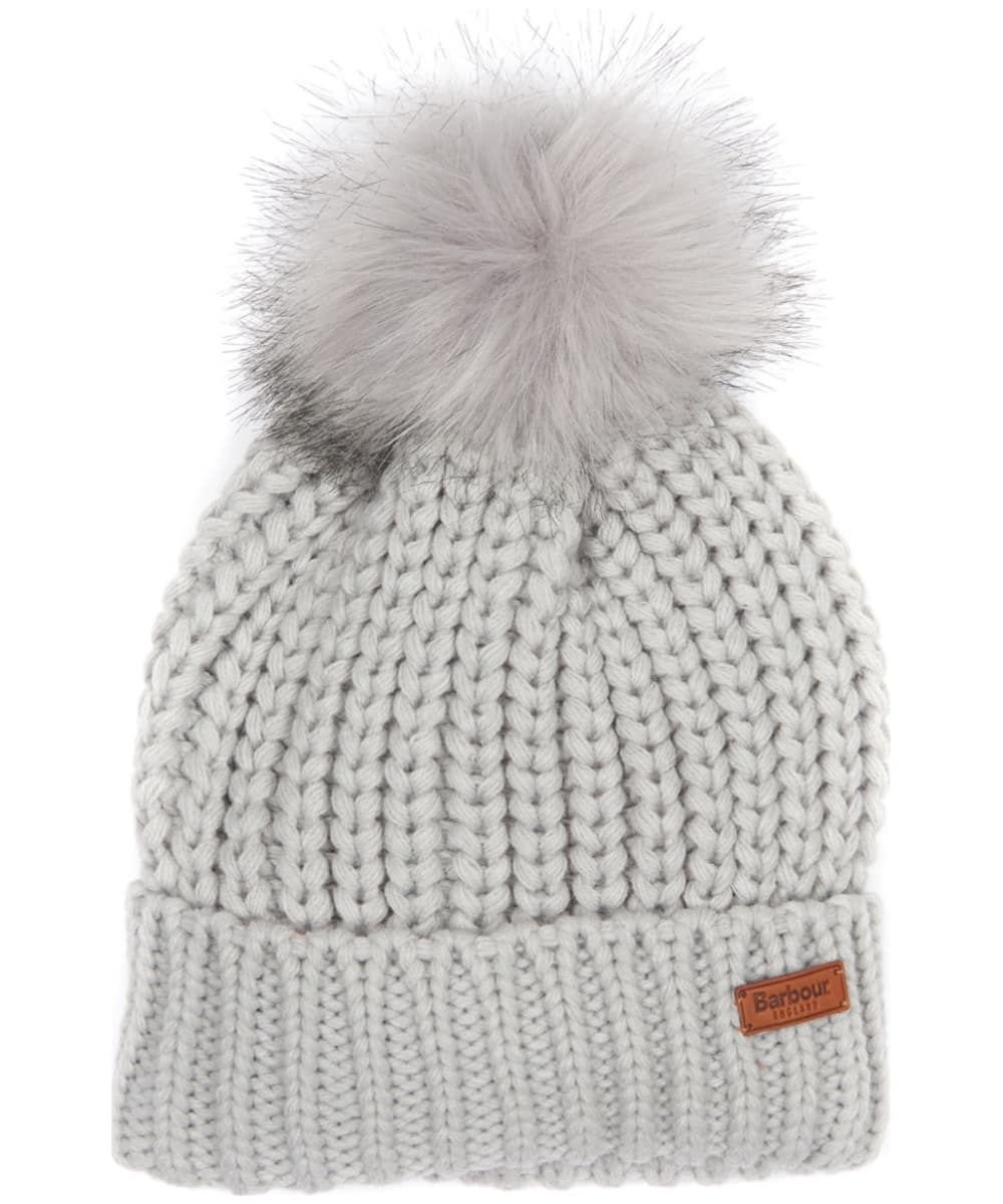 View Womens Barbour Saltburn Bobble Hat Ice White One size information