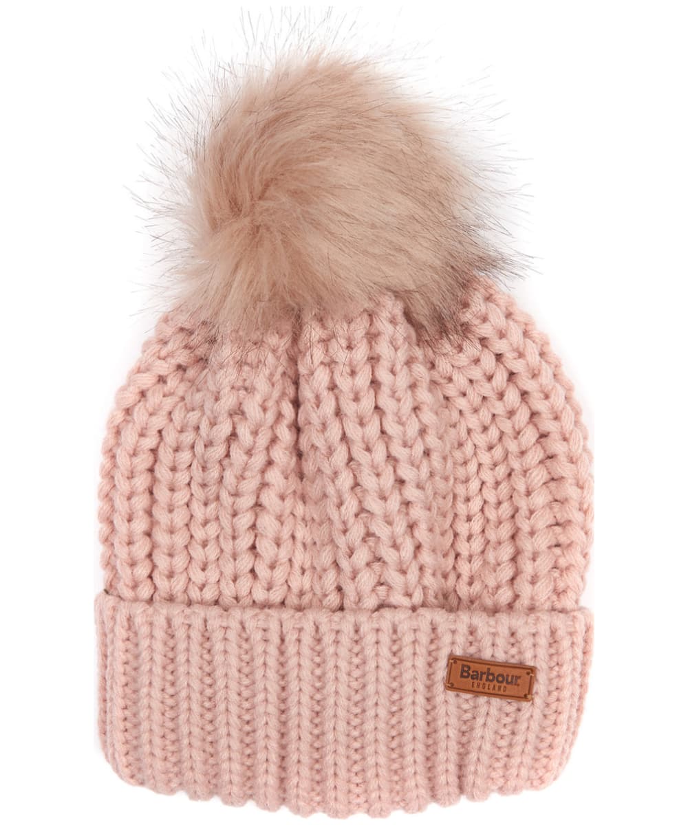 barbour pink bobble hat online -
