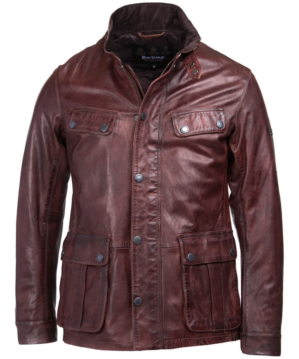 barbour brown leather jacket