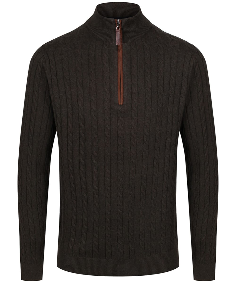 Men's Schoffel Cotton Cashmere Cable 1/4 Zip Sweater