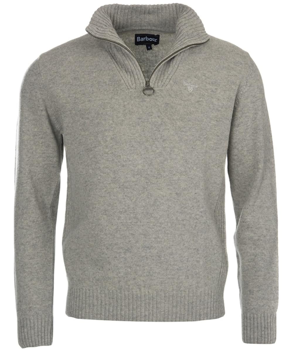 View Mens Barbour Essential Wool Half Zip Sweater Light Grey Marl UK XXL information