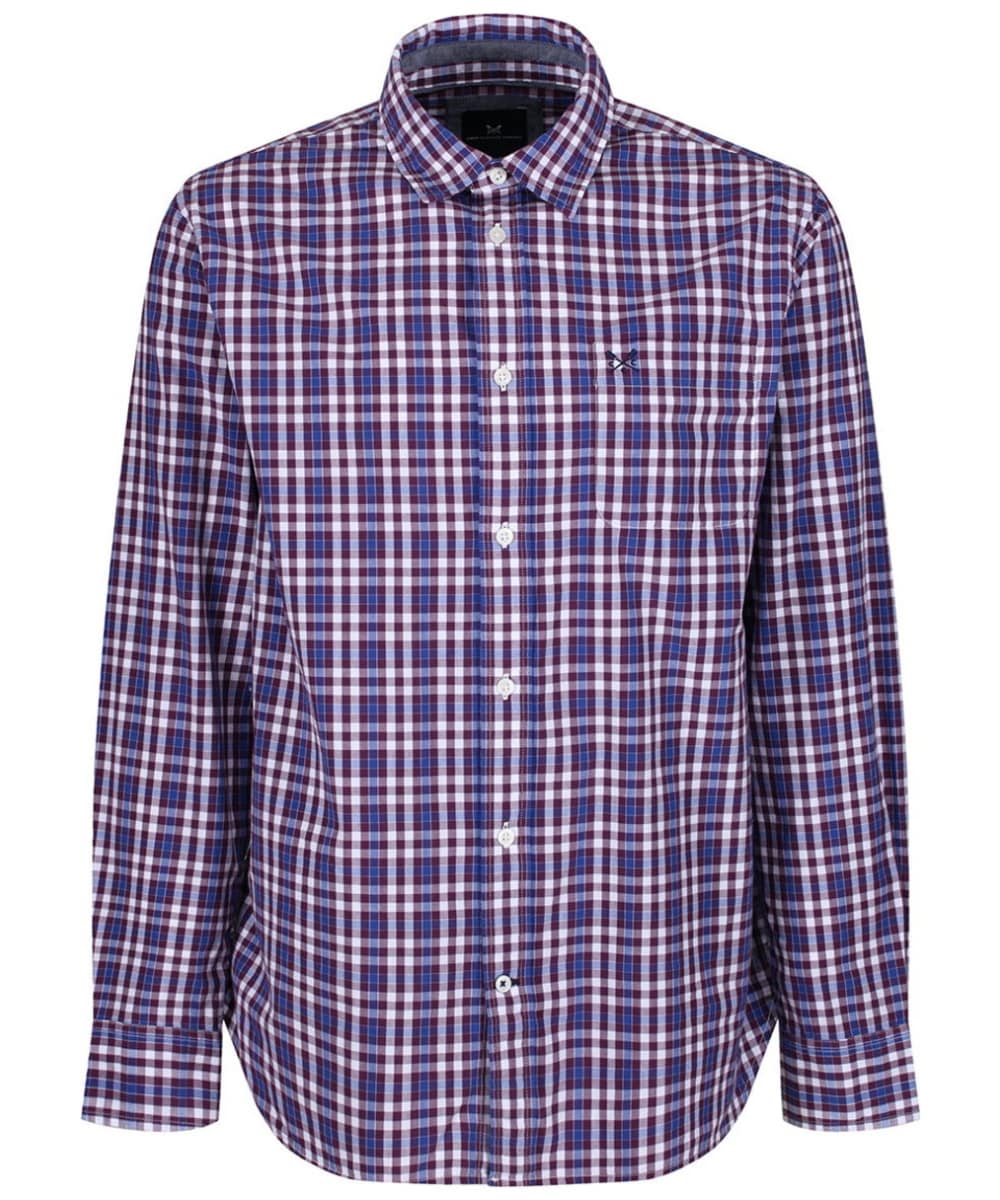 View Mens Crew Clothing Westleigh Classic Check Shirt Washed Plum UK XXL information