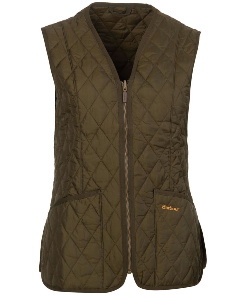 View Womens Barbour Betty Quilted Waistcoat ZipIn Liner Dark Olive UK 18 information