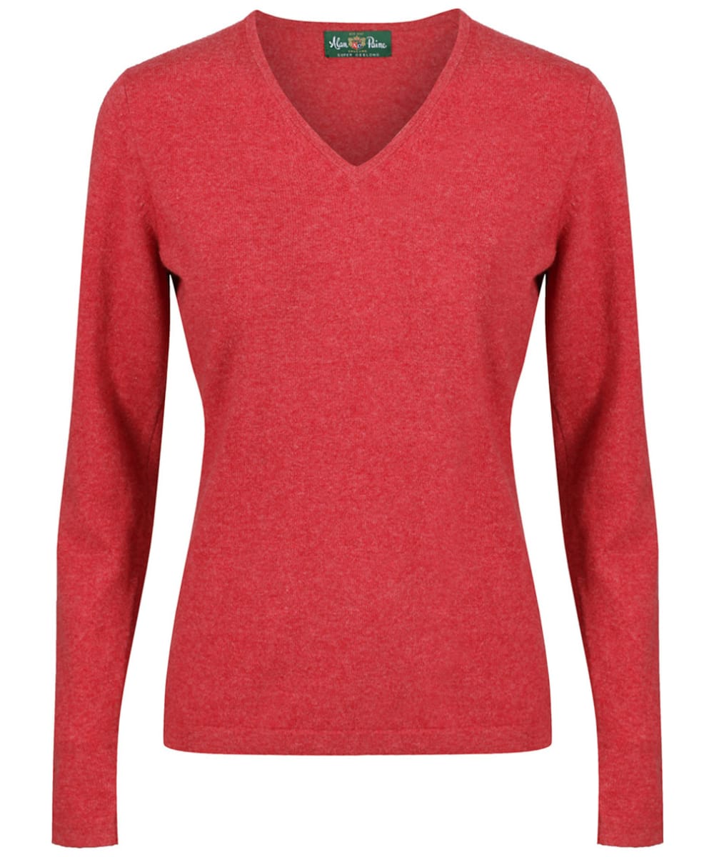 View Womens Alan Paine Inset Sleeve Vneck Sweater Rouge UK 12 information