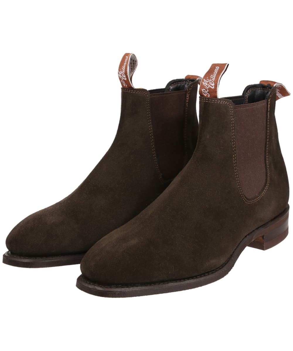 View RM Williams Comfort Craftsman Boots Suede leather comfort rubber sole G Regular Fit Chocolate UK 11 information