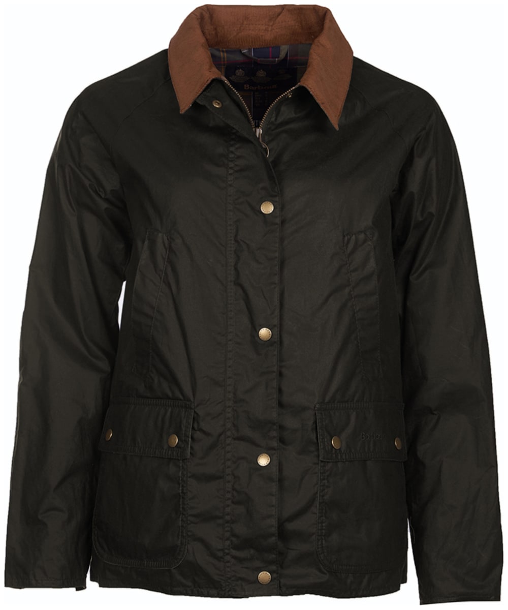 View Womens Barbour Lightweight Acorn Wax Jacket Dark Olive UK 14 information