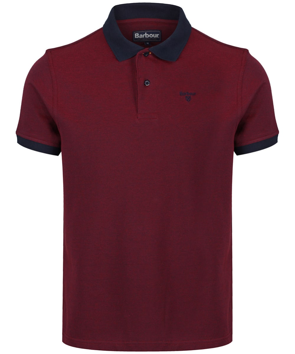 View Mens Barbour Sports Polo Mix Shirt Dark Red UK XL information