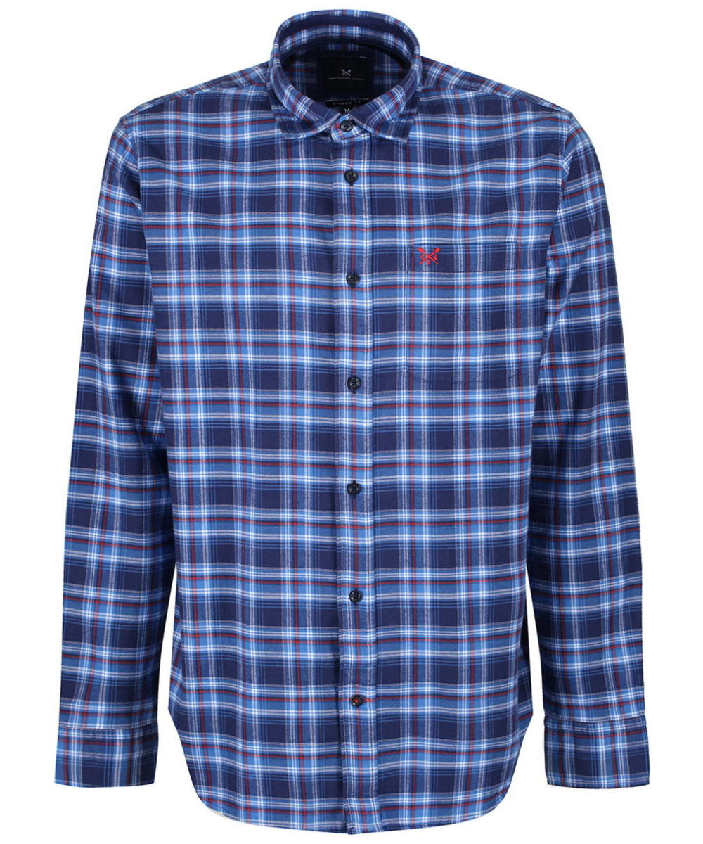 View Mens Crew Clothing Flannel Classic Check Shirt Lapis Blue UK M information