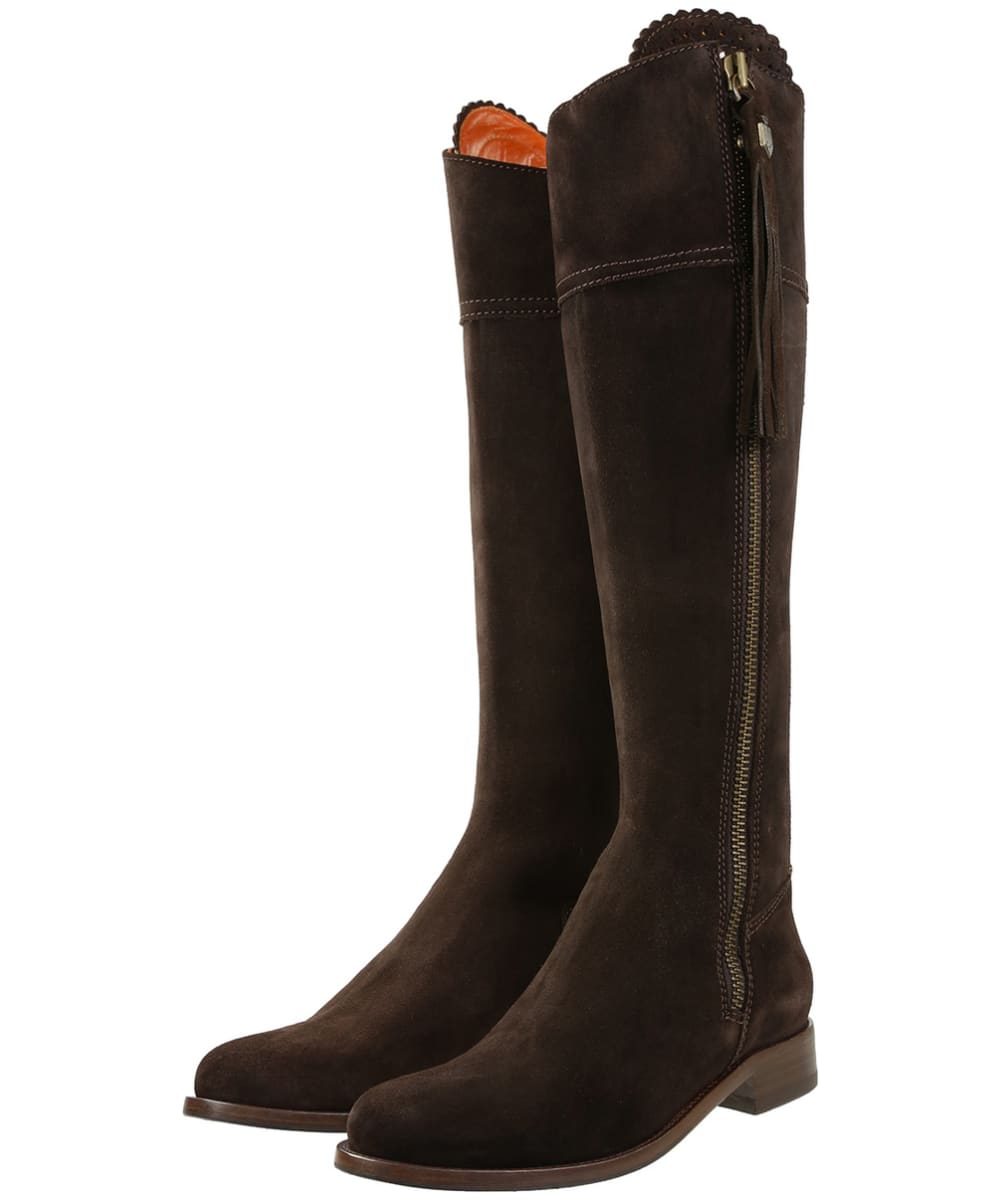 View Womens Fairfax Favor Tall Flat Regina Boots Chocolate Suede UK 8 information
