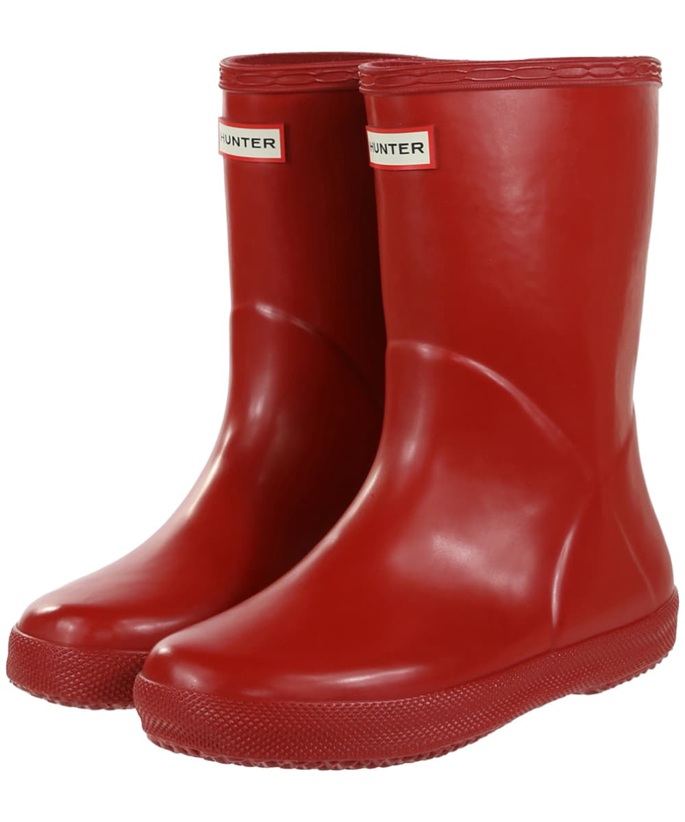 Hunter Kids ‘First Gloss’ Unisex Toddler Military Red Rubber Outdoor Rain Boots NEW In Box Boy 7/Girl 8