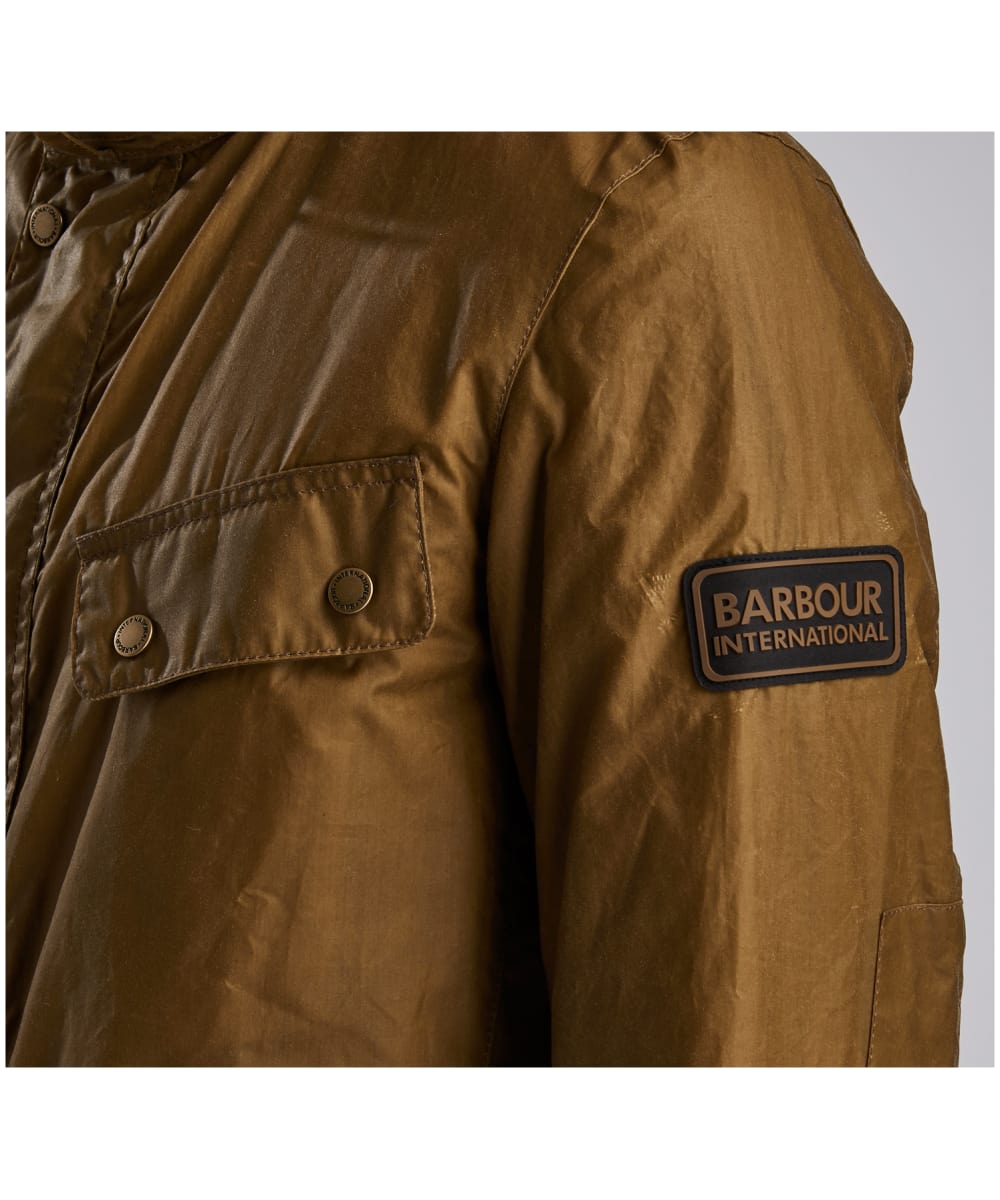 barbour international duke wax jacket sand