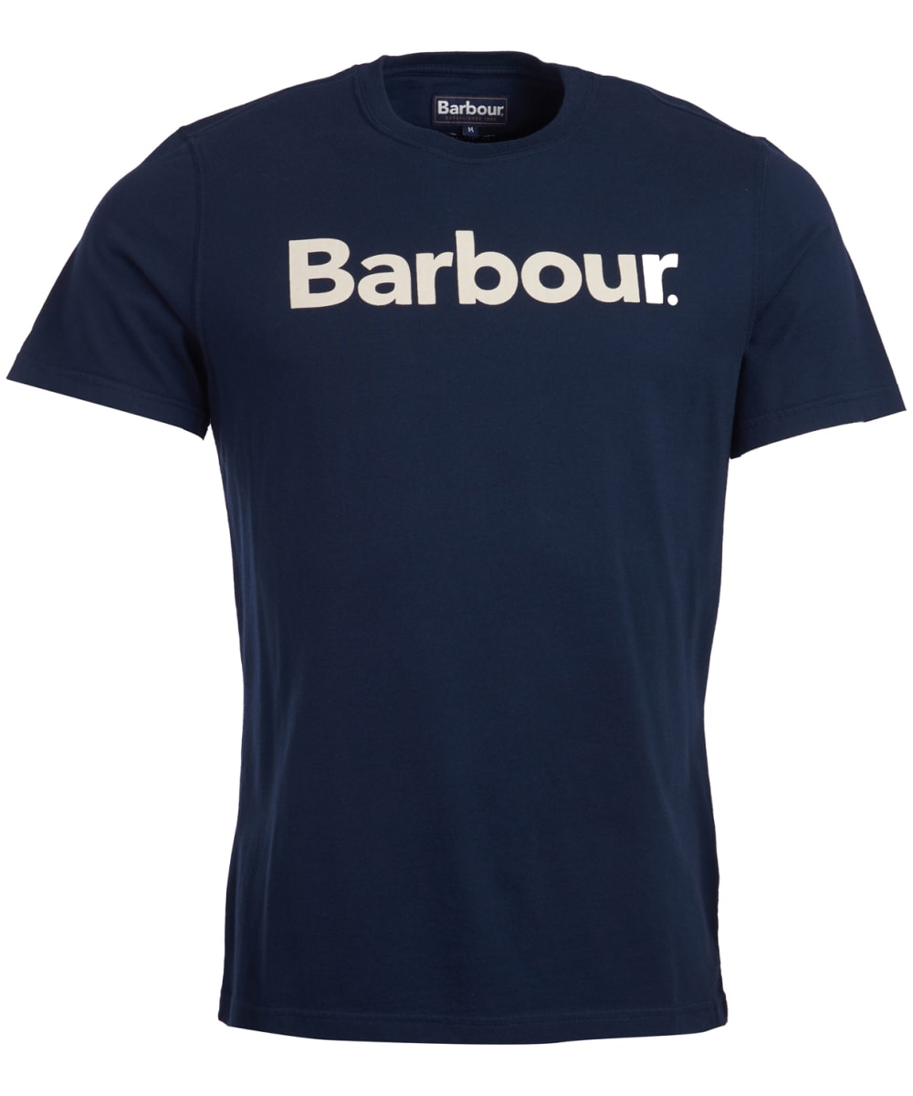 View Mens Barbour Logo Tee New Navy UK XXL information