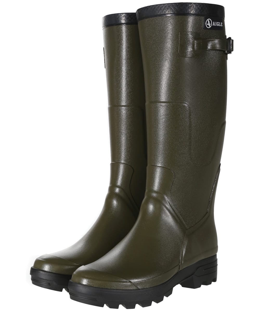 View Aigle Benyl Lightweight Adjustable Wellington Boots Khaki UK 35 information