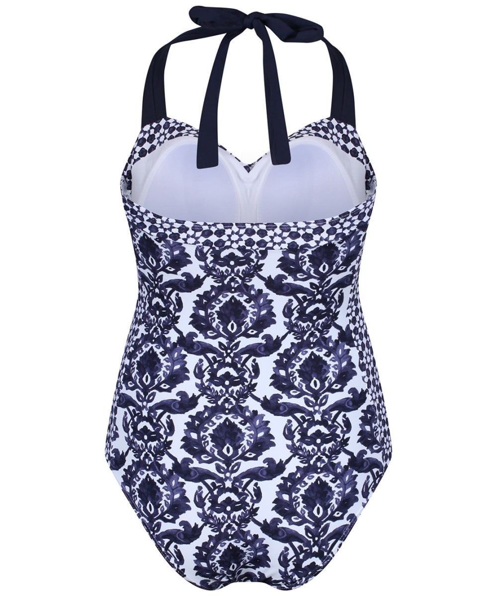 navy halter neck swimsuit