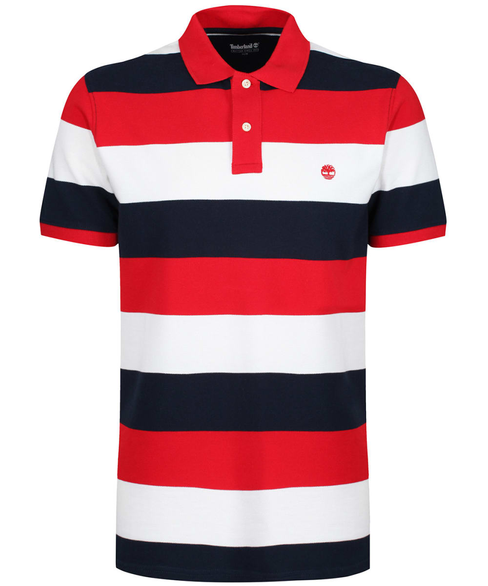 Men's Timberland Millers River Pique Wide Stripe Polo Shirt