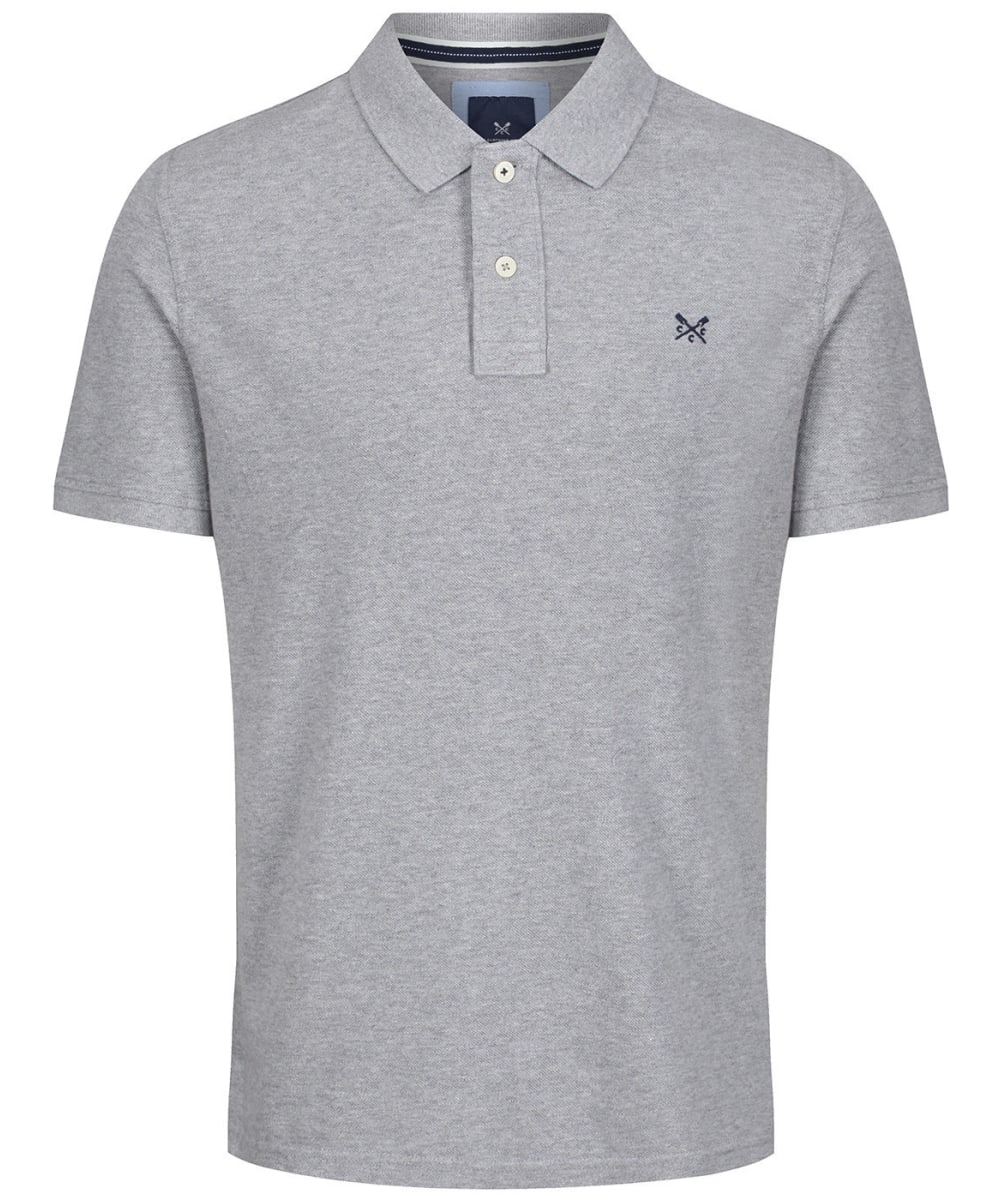 View Mens Crew Clothing Classic Pique Short Sleeved Polo Shirt Grey Marl UK M information