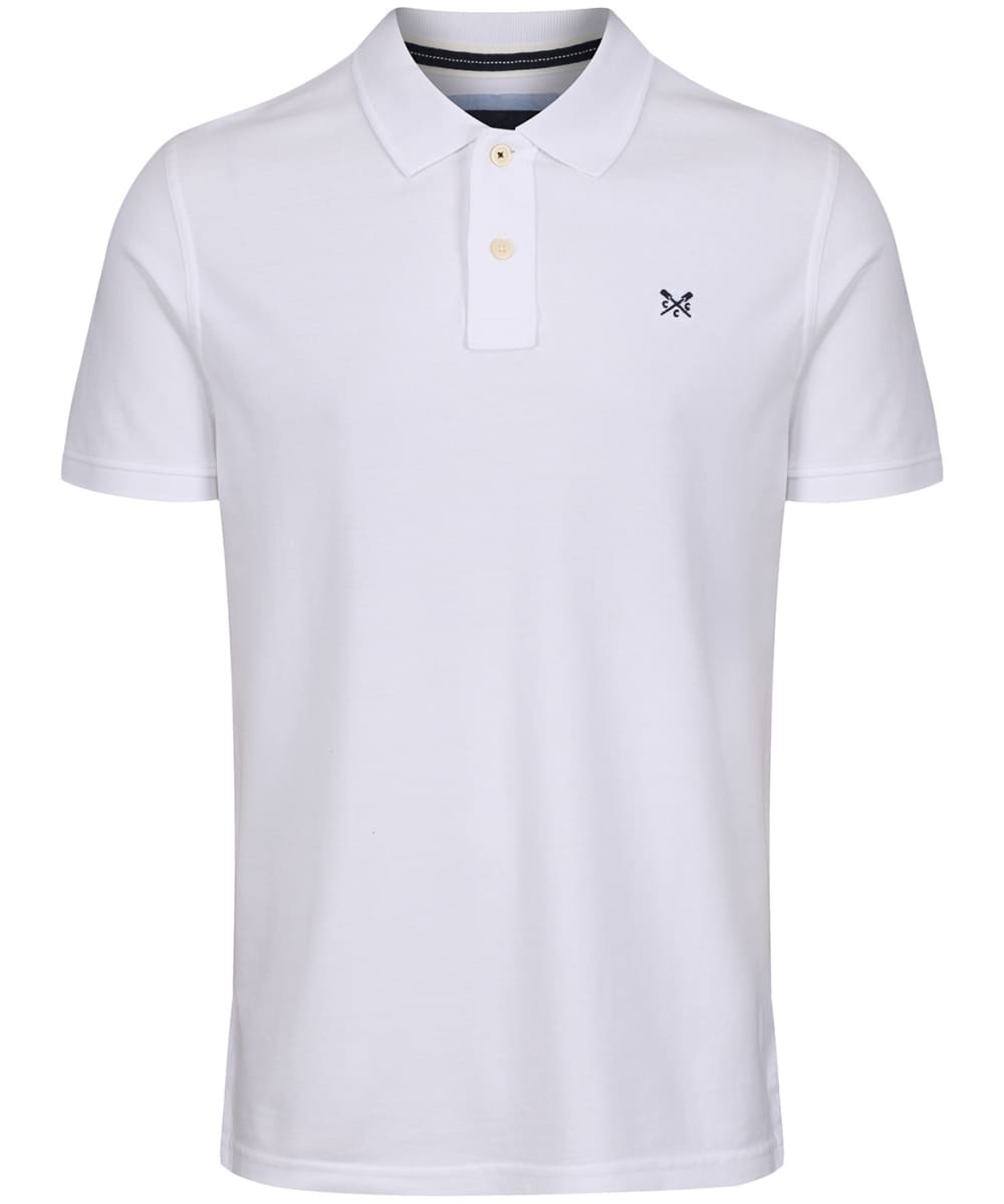 View Mens Crew Clothing Classic Pique Short Sleeved Polo Shirt White UK XXXL information