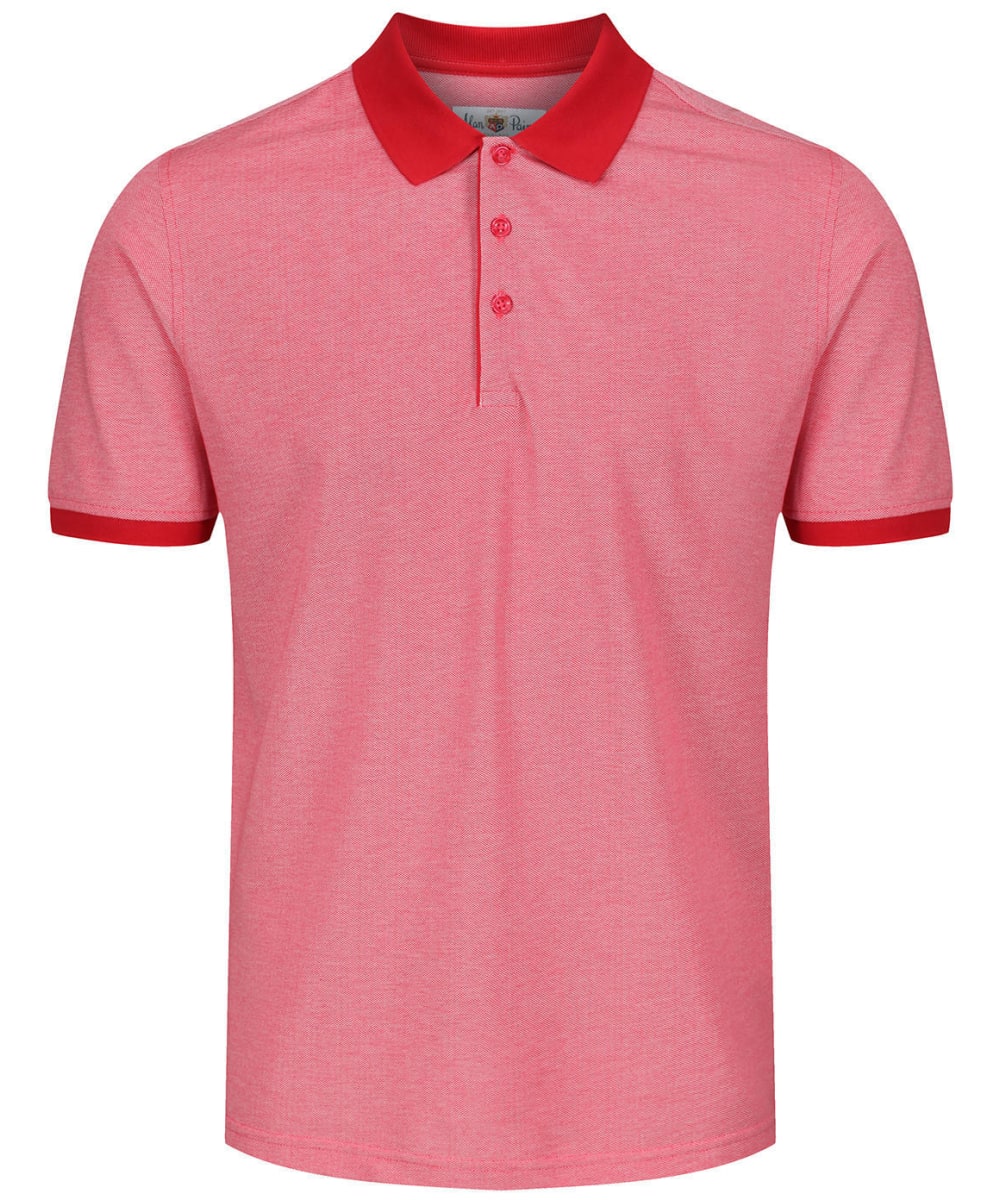 View Mens Alan Paine Kirdford Oxford Pique Polo Shirt Red UK L information