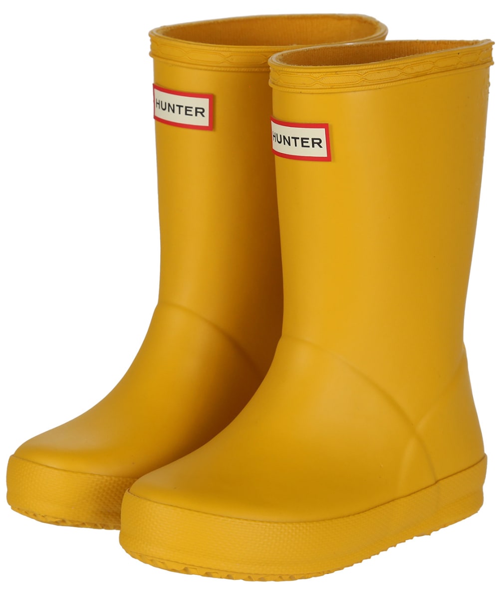 yellow childrens hunter wellies