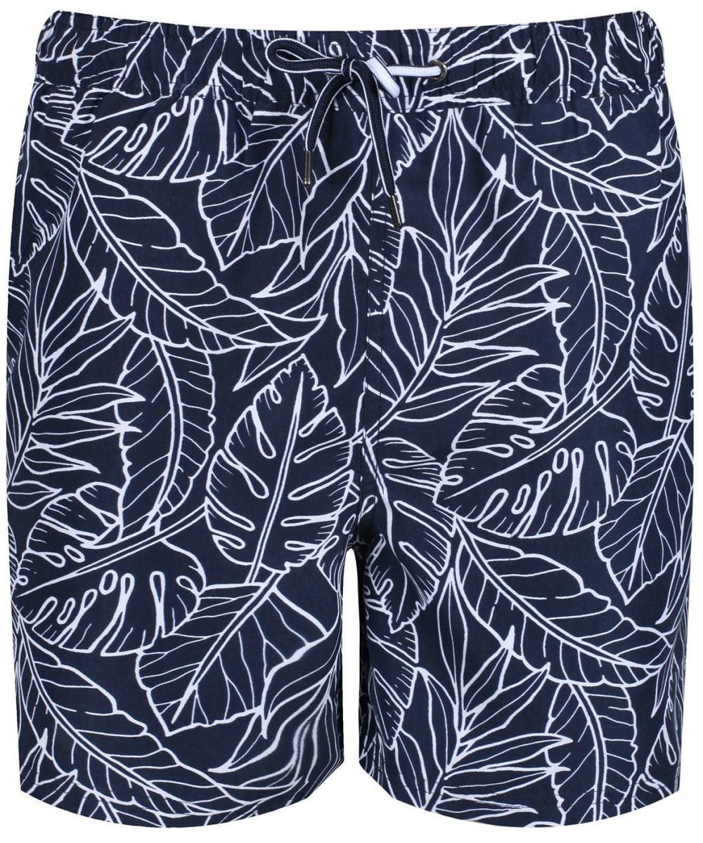 View Mens Crew Clothing Linear Leaf Swim Shorts Navy UK S information