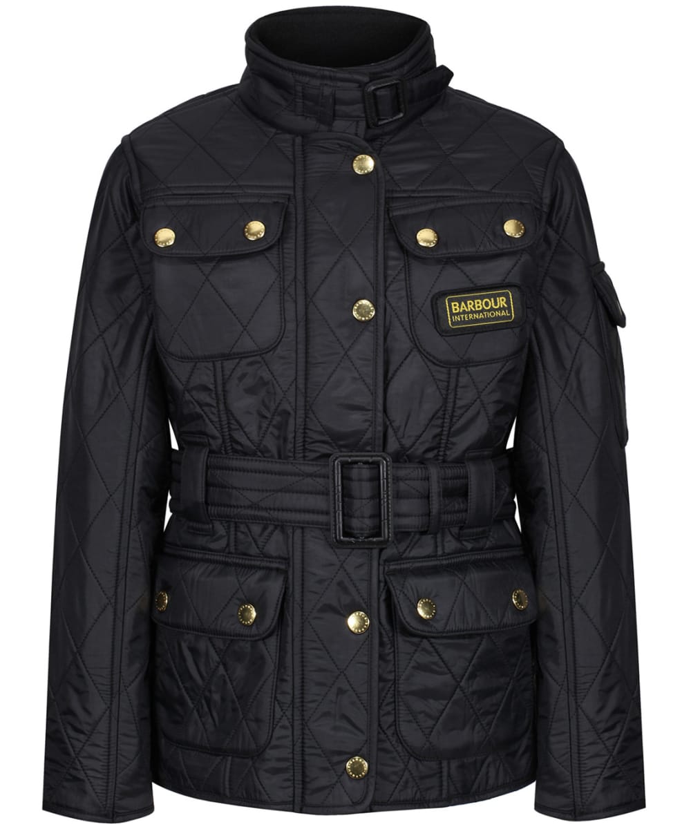 View Girls Barbour International Quilted Jacket 29yrs Black 89yrs M information