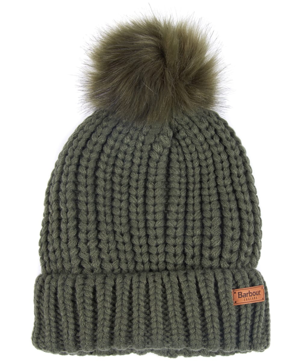 View Womens Barbour Saltburn Bobble Hat Olive One size information
