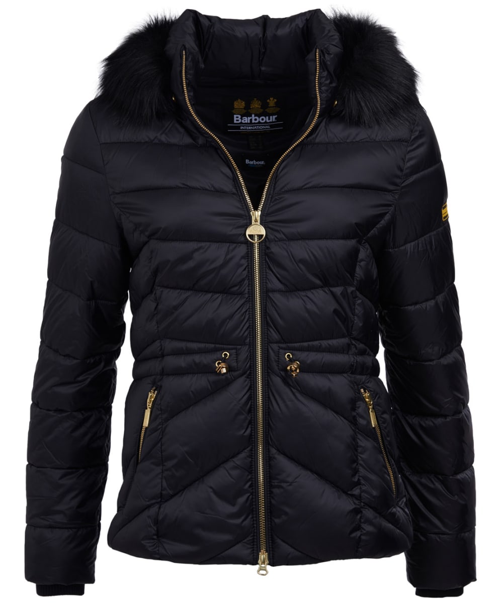 View Womens Barbour International Island Quilted Jacket Black UK 14 information