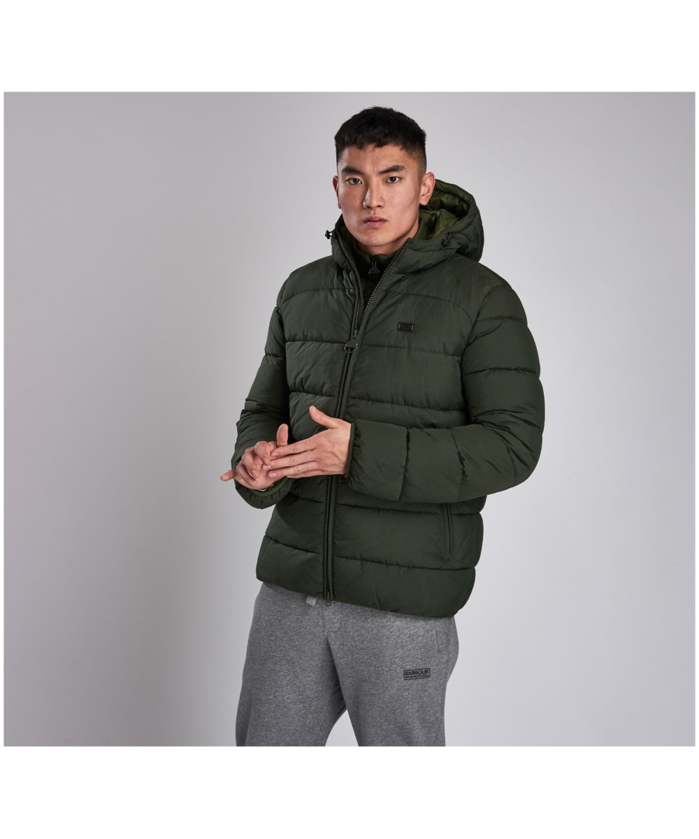 barbour quilted hooded jacket men's