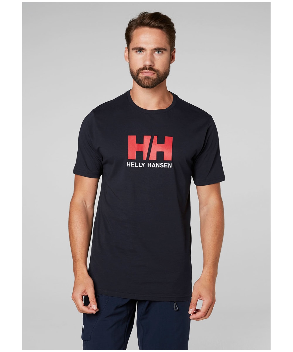 View Mens Helly Hansen Logo Short Sleeved Cotton TShirt Navy XL information