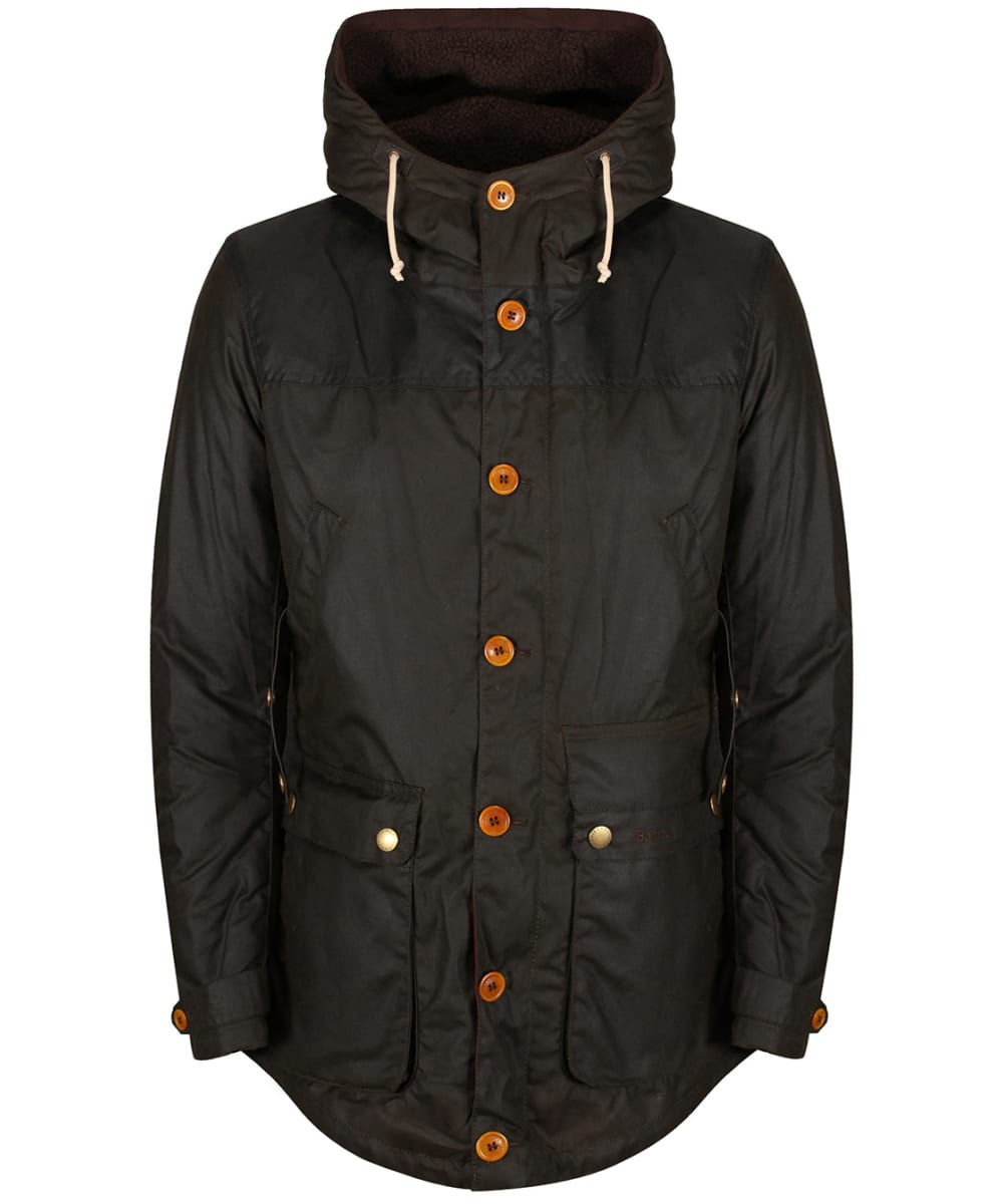 View Mens Barbour Game Waxed Parka Jacket Olive UK S information