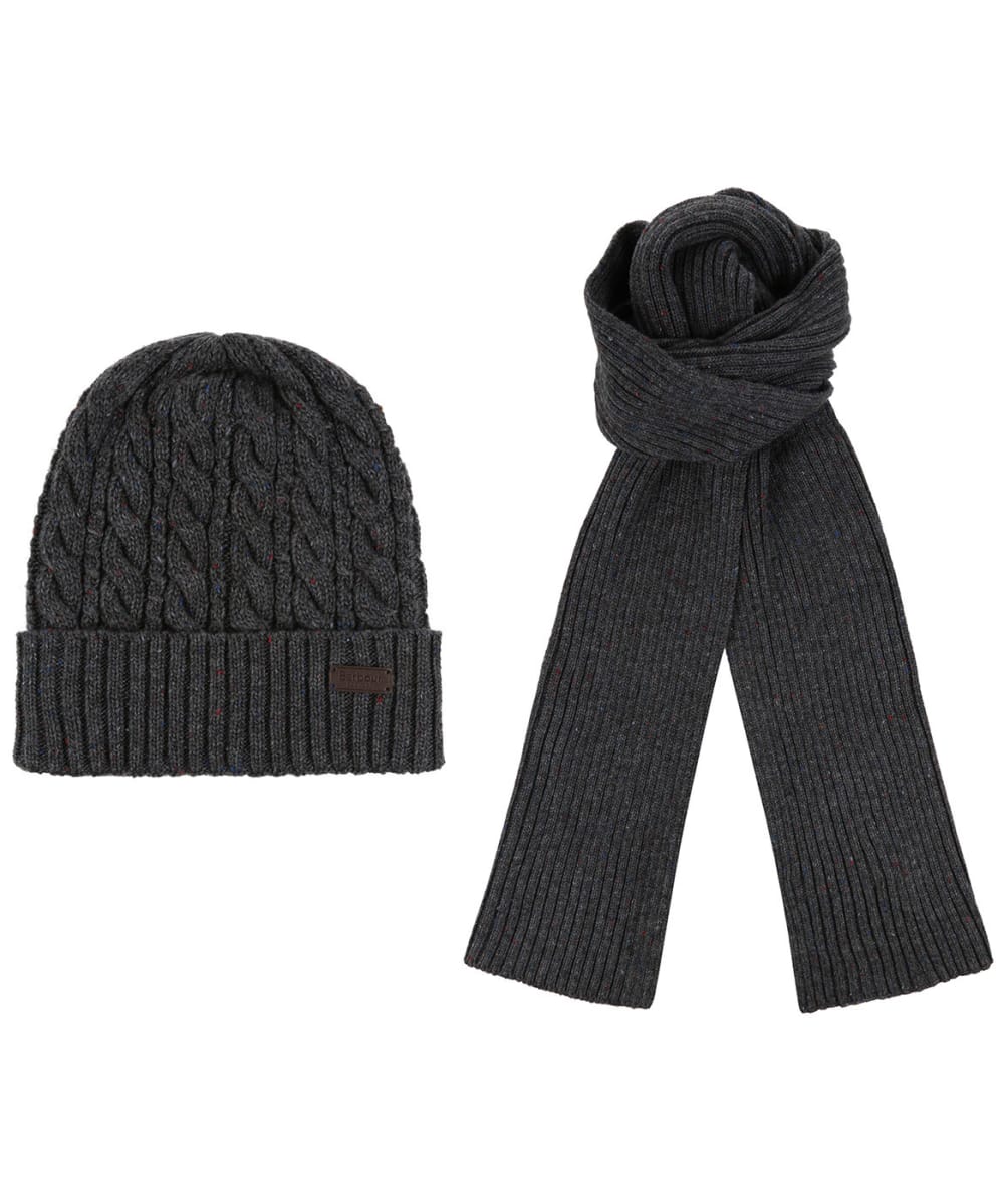 mens barbour hat and scarf set