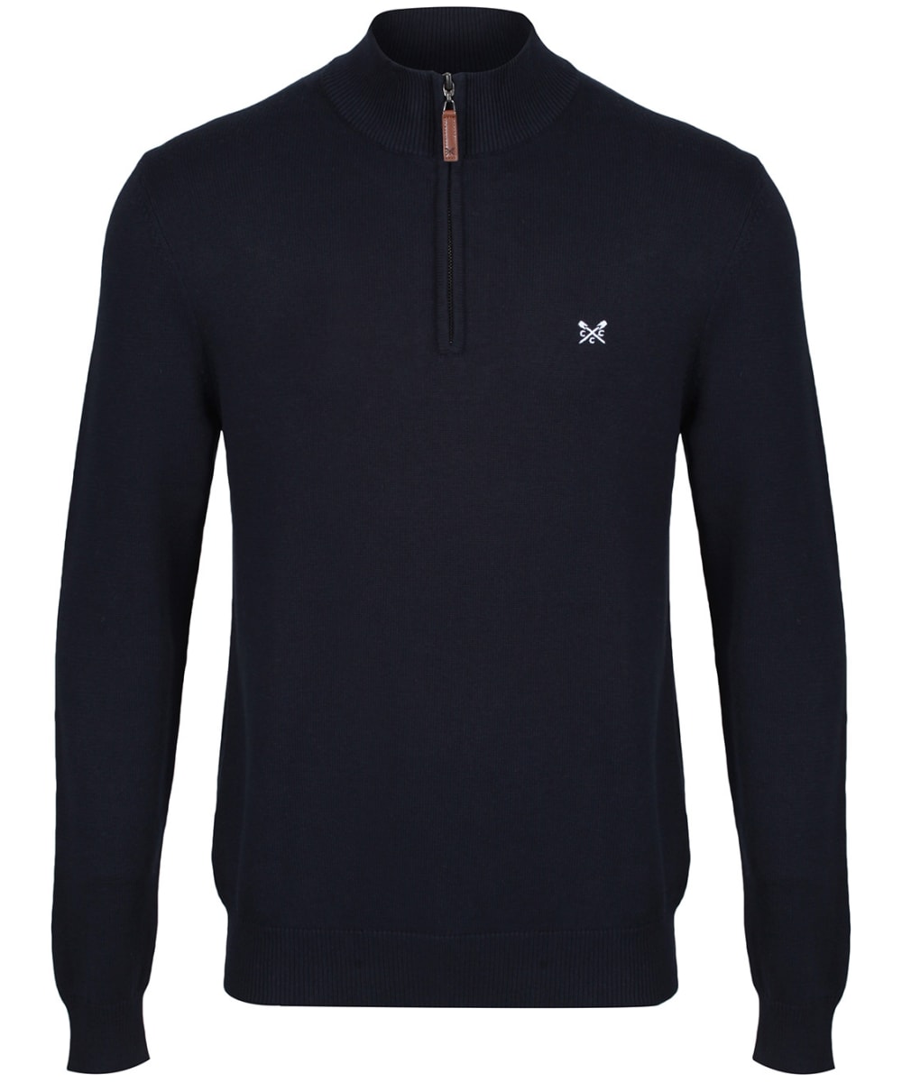 View Mens Crew Clothing Classic HalfZip Knitted Sweater Navy UK S information