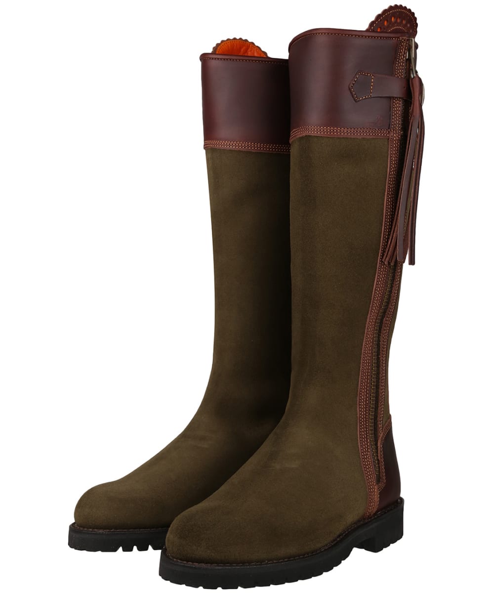 View Womens Penelope Chilvers Inclement Long Tassel Boots Seaweed Conker Brown UK 6 information