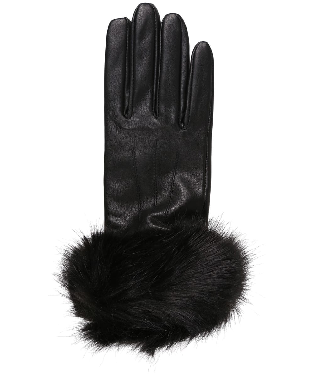 Women's Barbour Fur Trimmed Leather Gloves