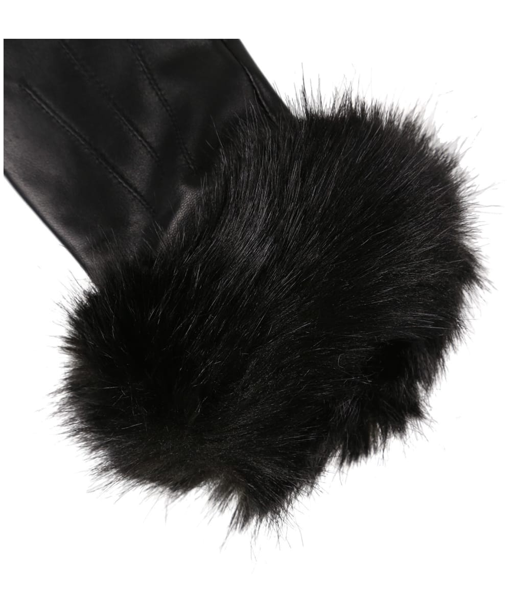 Women's Barbour Fur Trimmed Leather Gloves